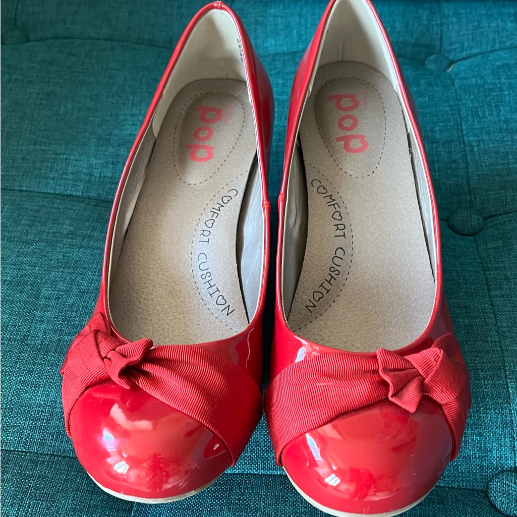 Cherry Red Kitten Heels Size 9m Raging Red Red Red